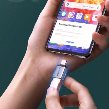 Ugreen US270 USB-C auf USB-A 3.0 OTG Adapter mit Lanyard 5Gb/s Grau