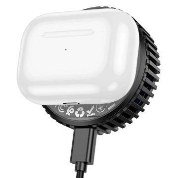 Hoco Ładowarka Indukcyjna 2w1 15W Qi+MagSafe z Wentylatorem – Czarna
