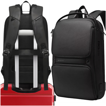 Bange Wasserdichter Rucksack, Laptoptasche, 15,6 Zoll, Reisezubehör, 48 x 30 x 12,5 cm, für Arbeit, Schule, Flugzeug, Herren, Damen, USB und USB-C, Schwarz