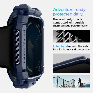 ETUI DO APPLE WATCH 10 (46MM) GRANATOWE NAVY BLUE SPIGEN RUGGED ARMOR 
