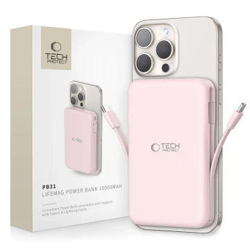 Powerbank MagSafe 10000mAh Tech-Protect PB31 LifeMag Różowy