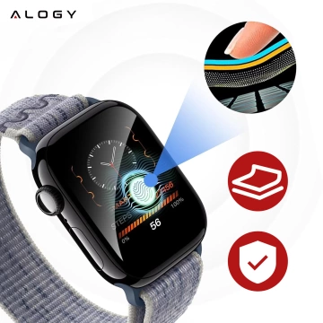 2x Szkło Hybrydowe do Apple Watch 10 42mm Alogy 3D Glass z czarną ramką