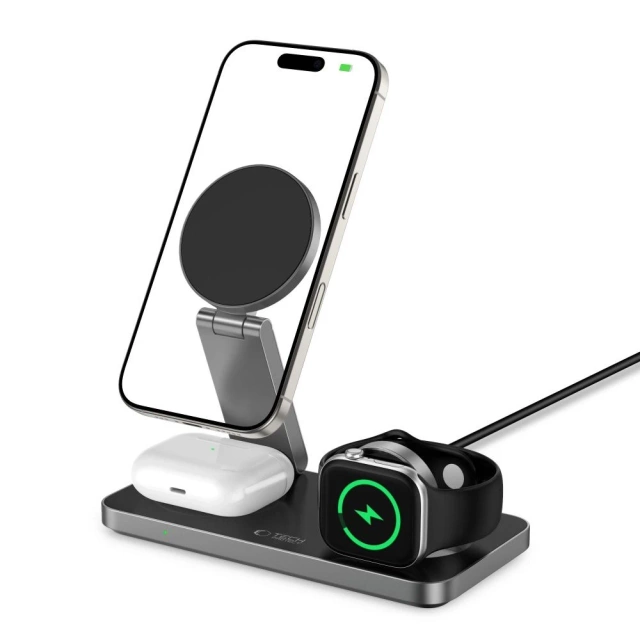 Ładowarka Indukcyjna 3w1 Tech-Protect QI15W-A47 MagSafe Czarna
