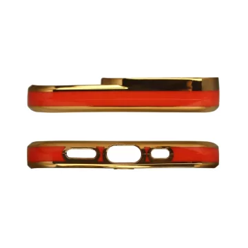 Fashion Case für iPhone 12 Gold Frame Gel Cover Rot