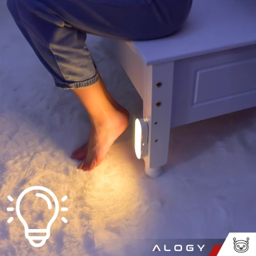 Lampka nocna Alogy Sensor Lamp z czujnikiem ruchu 14cm lampa szafkowa biurkowa na magnes Biała