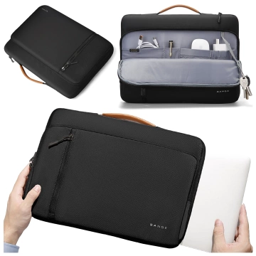 Bange wasserdichter Rucksack für 15,6-Zoll-Laptop, Stadtreisender, 45 x 30 x 16 cm, für Arbeit, Flugzeug, Herren, Damen, mit USB-Anschluss Schwarz