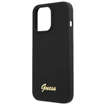 Guess GUHMP13LLSLMGBK iPhone 13 Pro / 13 6,1" schwarz/czarny Hardcase Silikonschrift Gold Logo