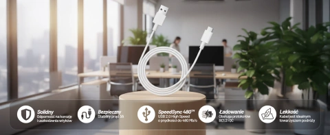 Kabel Xiaomi USB-A do USB-C 1 m – szybkie ładowanie 3A 60W, transfer danych, Quick Charge, oryginalny przewód Type-C do smartfonów i tabletów – Biały
