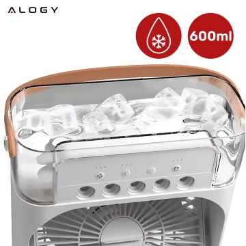 Wentylator wiatrak biurkowy 3w1 Klimator Alogy DeskBreeze™  stojący mały cyrkulator z nawilżaczem powietrza timerem i podświetleniem LED USB-C