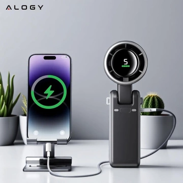 Schreibtischventilator, Standventilator, kleiner Umwälzventilator mit Clip, kabelloser Handventilator, 500 mAh, USB-C, Alogy White