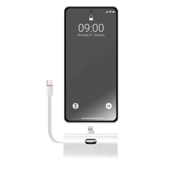 FORCELL F-ENERGY Power Plug F5K3 Powerbank mit integriertem Lightning PD-Anschluss 20 W 5000 mAh Weiß