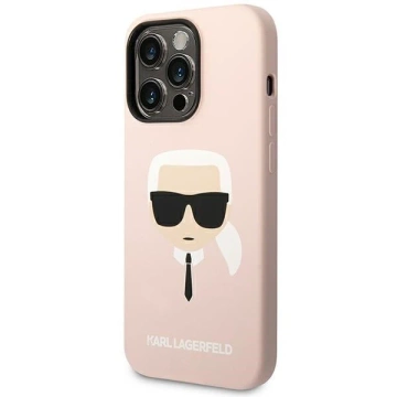 Karl Lagerfeld KLHCP14XSLKHLP Hülle für iPhone 14 Pro Max 6.7" Hardcase Silikon Karl`s Head pink/pink