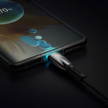 Baseus Glimmer Series kabel do szybkiego ładowania USB-C 480Mb/s PD 100W 1m czarny