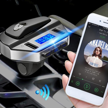 Transmiter samochodowy FM Bluetooth 5.0 V6 + słuchawka bezprzewodowa 