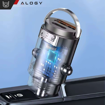 Ładowarka samochodowa USB QC 4.0 + USB-C typ C PD 30W szybka mocna do telefonu Alogy Car czarna