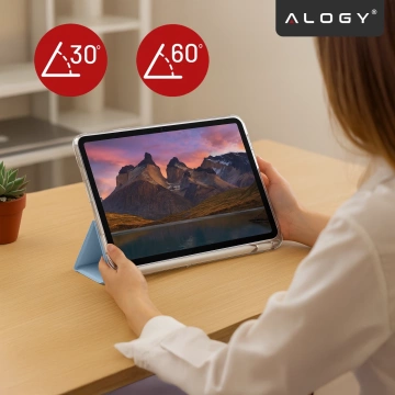 Etui do Apple iPad 11gen. 11" 2025 / 10gen. 10.9" 2022 Ochronne Hybrydowe z Miejscem na Rysik, Składana Okładka, Funkcja Podstawki, Alogy HybridBook™ Case  – Błękitne