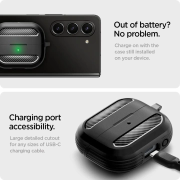 Etui Spigen Rugged Armor für Samsung Galaxy Buds 3/3 Pro Mattschwarz