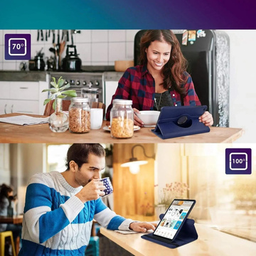 Etui do Samsung Galaxy Tab  A11+ / A9+ Plus 2023 11" (X210/X215/X216) obrotowe pokrowiec obudowa z klapką na tablet Case Alogy Granatowe