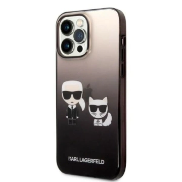 Handyschutzhülle Karl Lagerfeld KLHCP14LTGKCK für Apple iPhone 14 Pro 6.1" Hardcase schwarz/schwarz Gradient Ikonik Karl