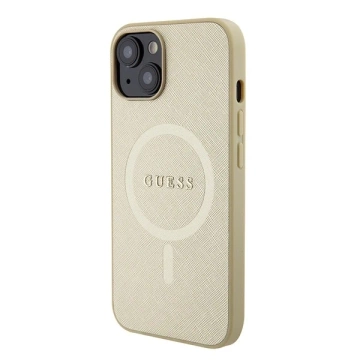 Etui Guess GUHMP15MPSAHMCB do iPhone 15 Plus 6.7"hardcase Saffiano MagSafe złoty/gold 