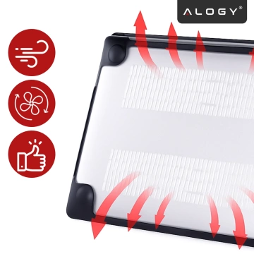 Etui ochronne do Apple Macbook Air 15 M2 2023 / M3 2024 (A2941, A3114) Alogy MatteGuard™ obudowa Matowa Przezroczysta Biel z czarną ramką