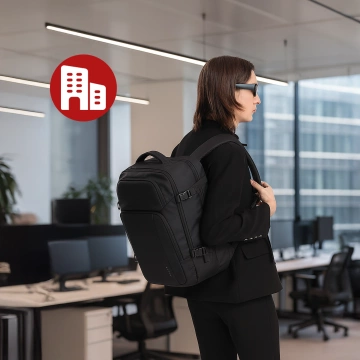 Bange wasserdichter Rucksack für 15,6-Zoll-Laptop, Stadtreisender, 45 x 30 x 16 cm, für Arbeit, Flugzeug, Herren, Damen, mit USB-Anschluss Schwarz