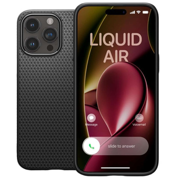 Etui do iPhone 15 Pro Max Spigen Liquid Air Case obudowa plecki ochronne Matte Black + Szkło