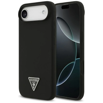 Etui Guess Silicone Triangle Logo MagSafe do iPhone 17 Air czarne