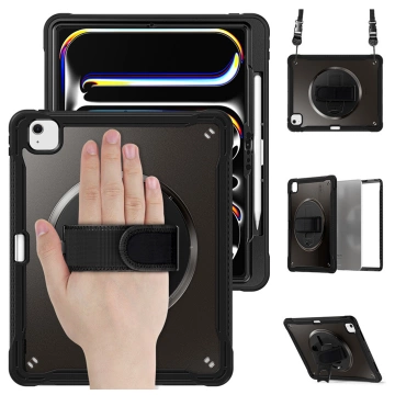 Etui pancerne 360 z miejscem na rysik do Apple iPad Air 11" (2024,2025) / Air 10.9" (2020,2022) / Pro 11 (2018) Alogy Pirate 360 Case obudowa na tablet Czarne