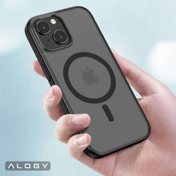 Etui matowe na telefon Alogy MagMat Case do MagSafe obudowa ochronna do Apple iPhone 14 Plus Czarne + Szkło