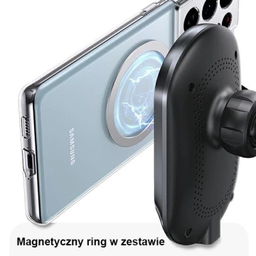 Uchwyt samochodowy do telefonu indukcyjny USAMS Magnetyczny Wireless Charging 15W do kratki went. CD182ZJ01 (US-CD182) czarny/black 