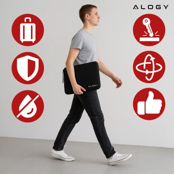 Laptop-Hülle, MacBook Air Pro 13,3 Zoll Alogy Hartschaum-Tasche, Schutzhülle für 13–14 Zoll Laptops, Schwarz