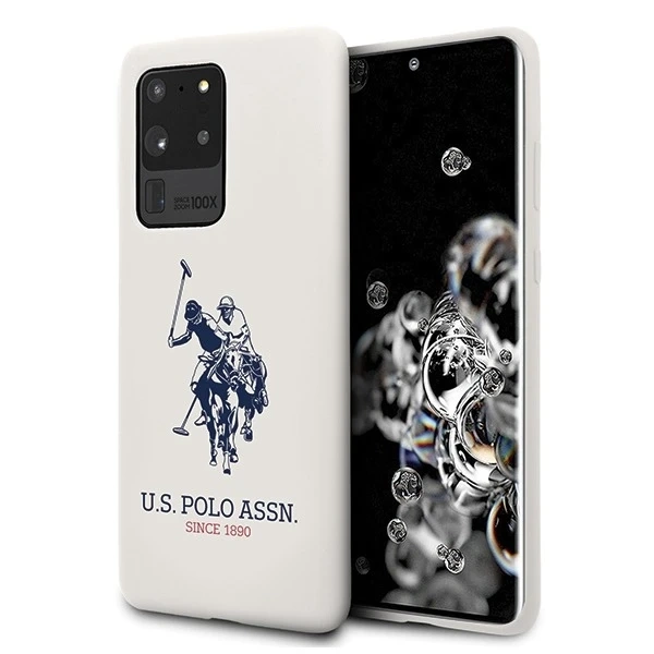 Etui na telefon US Polo Silicone Collection do Samsung Galaxy S20 Ultra biały/white
