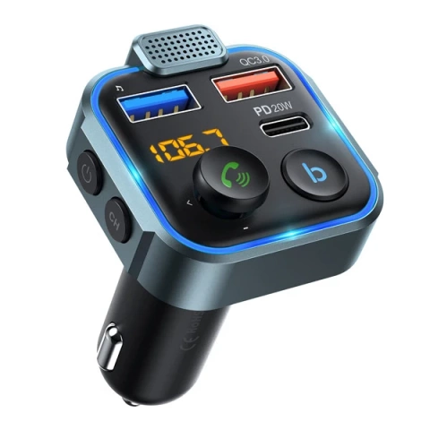 Ecobox FM-Transmitter Bluetooth 2xUSB Typ-C 2,4A 20W Schwarz