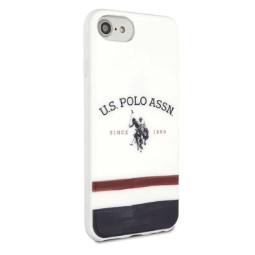 US Polo Tricolor Pattern Collection Handyhülle iPhone 7/8/SE 2020 / SE 2022 weiß/weiß