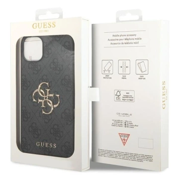 Etui Guess GUHCP15S4GMGGR für iPhone 15 6,1" schwarz/grau Hardcase 4G Big Metal Logo