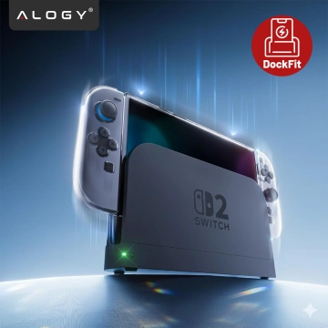 Etui ochronne do Nintendo Switch 2 (2025) – mocna, odporna obudowa z otworem na stopkę, twarda konstrukcja, idealne dopasowanie – Alogy Hard Case™ Przezroczyste