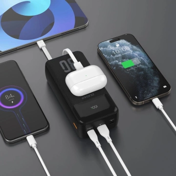Powerbank Dudao K15MAX 30000mAh PD 22.5W z kablami Czarny