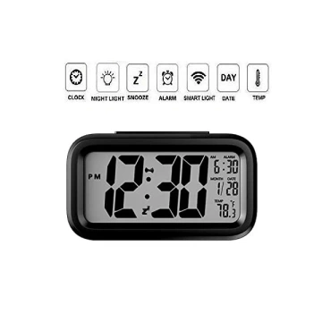 Zegar budzik Trusty duży LCD czarny ZG21