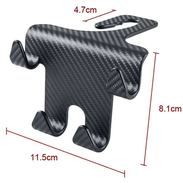 Wieszak uchwyt haczyk samochodowy podwójny 4w1 na fotel zagłówek organizer do samochodu Alogy Car 1szt Czarny