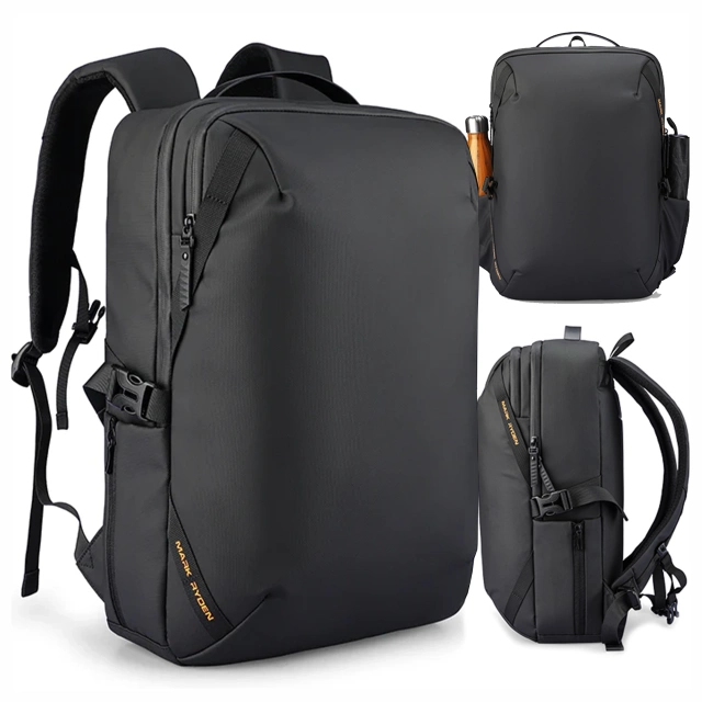 Plecak Podróżny Mark Ryden na Laptopa 15.6", Wodoodporny, Pojemny 21L, z Brelokiem na Klucze i Gwizdkiem  44 × 29 × 17 cm – Czarny