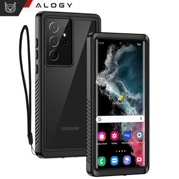 Etui wodoodporne do Samsung Galaxy S23 Ultra 360 Alogy Pancerne Armor IP68 ze smyczką Czarne