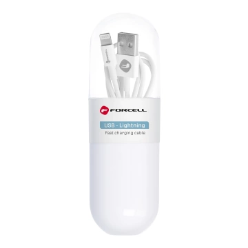 Kabel USB do Lightning Forcell 1m 1A TPE Biały iPhone iPad AirPods
