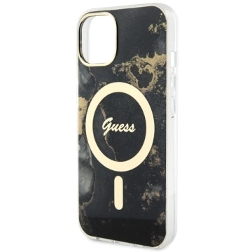 Etui Guess GUHMP14SHTMRSK do iPhone 14 6.1" hardcase Golden Marble MagSafe
