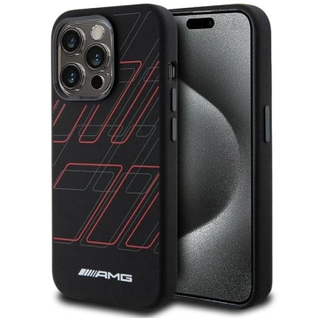 Etui do iPhone 15 Pro AMG Silicone Rhombuses MagSafe czarne