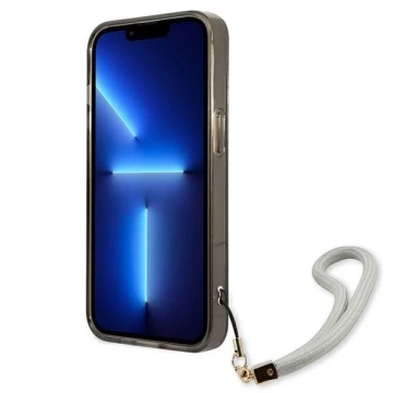 Guess GUHCP13SHTSGSK iPhone 13 mini 5,4" Czarny/Black Hardcase Translucent Stap