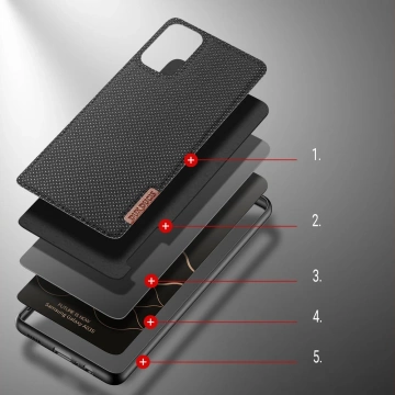 Dux Ducis Fino Hülle Cover mit Nylonmaterial bezogen Samsung Galaxy A03s schwarz