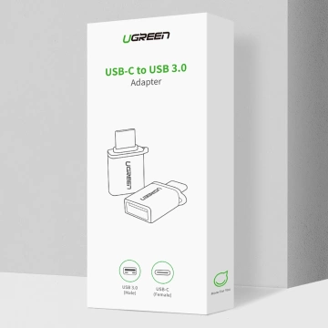 Ugreen US270 USB-C auf USB-A 3.0 OTG Adapter mit Lanyard 5Gb/s Grau