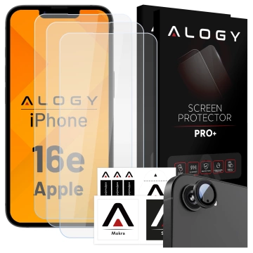 3x Szkło hartowane na ekran + szkło na obiektyw do Apple iPhone 16e ochronne szkiełko na ekran i aparat 9H Alogy GlassGuard Pack™️ zestaw szkieł ochronnych