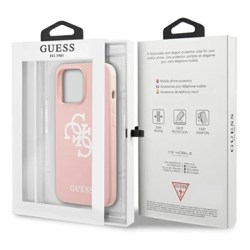 Guess GUHCP13LLS4GWPI iPhone 13 Pro / 13 6,1" różowy/pink hard case Silicone 4G Logo